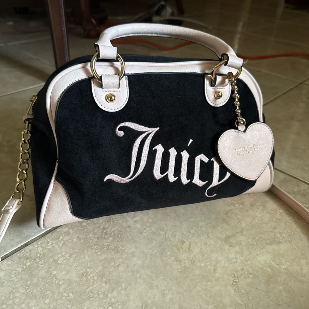 Juicy Couture Black and Pink Satchel
